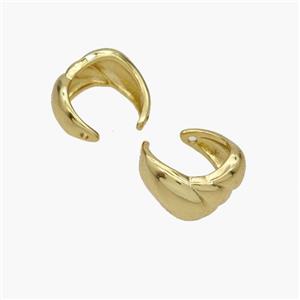 Copper Clip Earrings Gold Plated, approx 8mm, 13.5mm dia [FN48969]