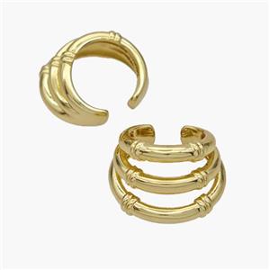 Copper Clip Earrings Gold Plated, approx 11mm, 11-18mm dia [FN48981]