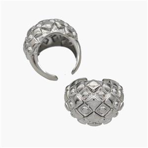 Copper Clip Earrings Platinum Plated, approx 14mm, 18mm dia [FN48984]