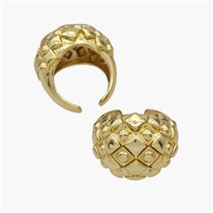 Copper Clip Earrings Gold Plated, approx 14mm, 18mm dia [FN48985]