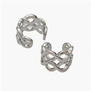 Copper Clip Earrings Platinum Plated, approx 10mm, 13mm dia [FN48986]