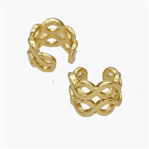 Copper Clip Earrings Gold Plated, approx 10mm, 13mm dia [FN48987]