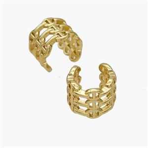 Copper Clip Earrings Gold Plated, approx 10mm, 12.5mm dia [FN48991]