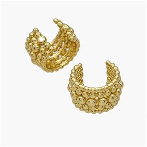 Copper Clip Earrings Gold Plated, approx 9mm, 15mm dia [FN48993]
