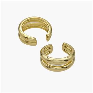 Copper Clip Earrings Gold Plated, approx 6.5mm, 15mm dia [FN49001]