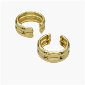 Copper Clip Earrings Gold Plated, approx 7mm, 16mm dia [FN49002]