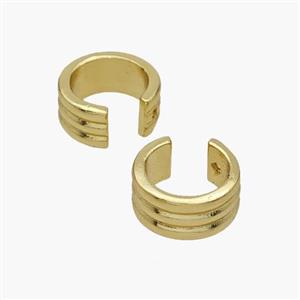 Copper Clip Earrings Gold Plated, approx 6.5mm, 14mm dia [FN49004]