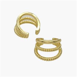 Copper Clip Earrings Gold Plated, approx 12mm, 15mm dia [FN49007]