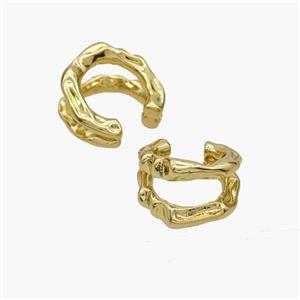 Copper Clip Earrings Gold Plated, approx 11mm, 15mm dia [FN49011]