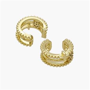 Copper Clip Earrings Gold Plated, approx 7mm, 16mm dia [FN49014]