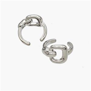 Copper Clip Earrings Platinum Plated, approx 9mm, 12mm dia [FN49024]