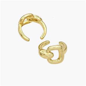 Copper Clip Earrings Gold Plated, approx 9mm, 12mm dia [FN49025]