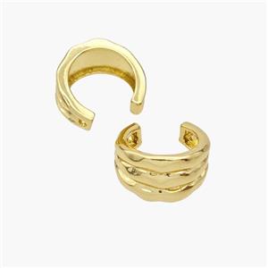 Copper Clip Earrings Gold Plated, approx 7.5mm, 13.5mm dia [FN49027]