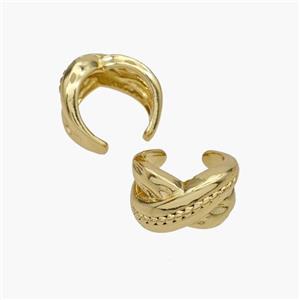 Copper Clip Earrings Gold Plated, approx 9mm, 14mm dia [FN49043]