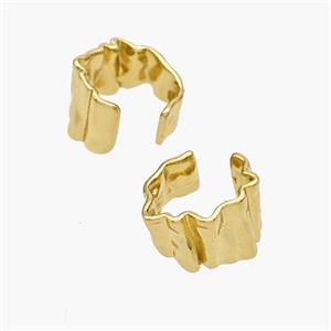 Copper Clip Earrings Gold Plated, approx 9.5mm, 13mm dia [FN49049]