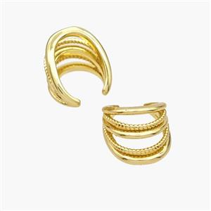 Copper Clip Earrings Gold Plated, approx 12mm, 13mm dia [FN49067]