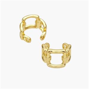 Copper Clip Earrings Gold Plated, approx 9mm, 13mm dia [FN49071]