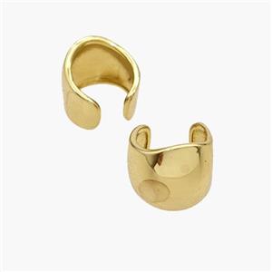 Copper Clip Earrings Gold Plated, approx 11.5mm, 12.5mm dia [FN49073]