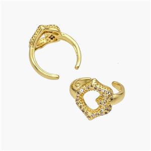 Copper Clip Earrings Pave Zirconia Gold Plated, approx 11mm, 14mm dia [FN49077]