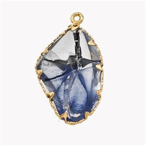 Blue Acrylic Pendant, approx 15-22mm [FN49178]