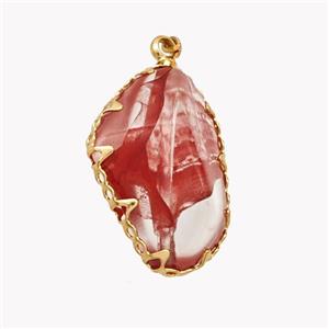 Red Acrylic Pendant, approx 15-22mm [FN49179]