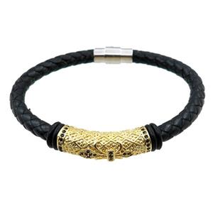 PU leather bracelets with magnetic clasp, approx 6mm, 70mm dia [FR10062]