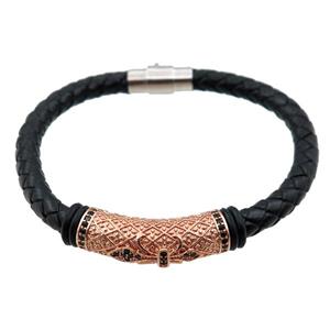 PU leather bracelets with magnetic clasp, approx 6mm, 70mm dia [FR10063]