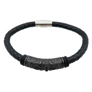 PU leather bracelets with magnetic clasp, approx 6mm, 70mm dia [FR10065]