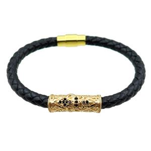 PU leather bracelets with magnetic clasp, approx 6mm, 70mm dia [FR10066]