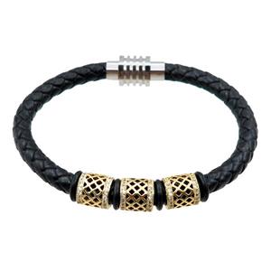 PU leather bracelet with magnetic clasp, approx 6mm, 70mm dia [FR10087]