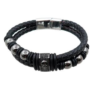 PU leather bracelet with magnetic clasp, approx 12mm, 70mm dia [FR10099]