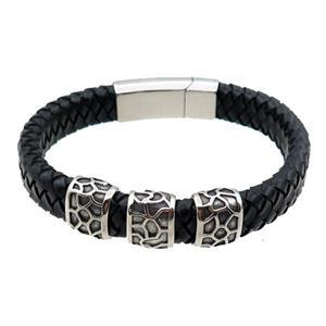 PU leather bracelet with magnetic clasp, approx 12mm, 70mm dia [FR10117]