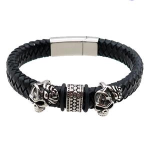 PU leather bracelet with magnetic clasp, approx 12mm, 70mm dia [FR10122]