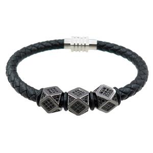 PU leather bracelets with magnetic clasp, approx 6mm, 70mm dia [FR10124]