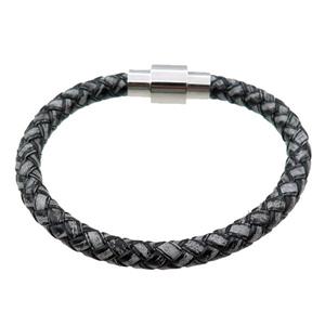PU leather bracelets with magnetic clasp, approx 6mm, 55mm dia [FR10125]