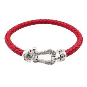 PU leather bracelets, approx 5mm, 60mm dia [FR10130]