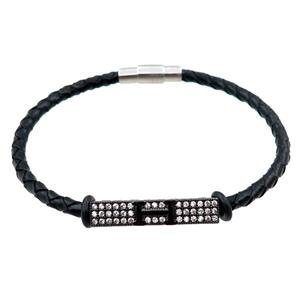 PU leather bracelets with magnetic clasp, approx 4mm, 60mm dia [FR10132]