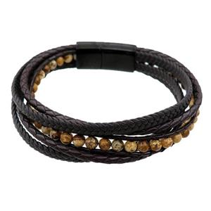 PU leather bracelets with magnetic clasp, approx 13mm, 70mm dia [FR10140]