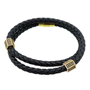 PU leather bracelets with magnetic clasp, approx 5mm, 60mm dia [FR10141]