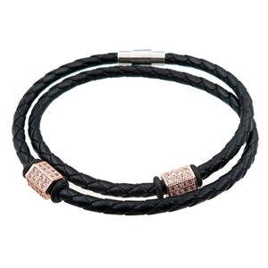 PU leather bracelets with magnetic clasp, approx 4mm, 60mm dia [FR10142]