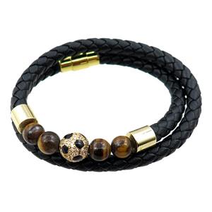 PU leather bracelets with magnetic clasp, approx 6mm, 60mm dia [FR10143]