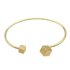 copper bangle, adjustable, gold plated, approx 2.5mm thickness, 60mm dia [FR10167]