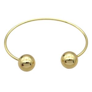 copper bangle, adjustable, gold plated, approx 2.5mm thickness, 60mm dia [FR10168]
