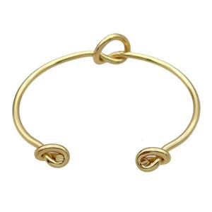 copper bangle, adjustable, gold plated, approx 3mm thickness, 60mm dia [FR10170]