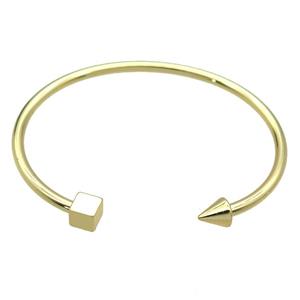 copper adjustable bangle, gold plated, approx 3mm thickness, 60mm dia [FR10173]
