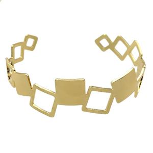 copper bangle, adjustable, gold plated, approx 9-20mm, 60mm dia [FR10189]