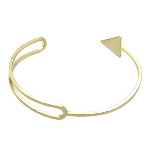 copper bangle, adjustable, gold plated, approx 2-9mm, 60mm dia [FR10192]