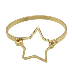 copper bangle, adjustable, gold plated, approx 4-35mm, 60mm dia [FR10195]