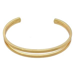 copper bangle, adjustable, gold plated, approx 6-9mm, 60mm dia [FR10196]
