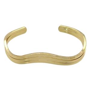 copper bangle, adjustable, gold plated, approx 6-9mm, 60mm dia [FR10197]